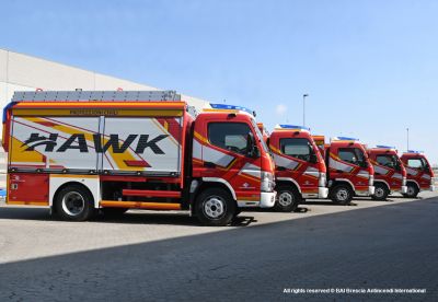 Les Faucons (Hawks) de Malte: livraison de cinq véhicules de lutte contre l’incendie VSAC 1400 L CAFS