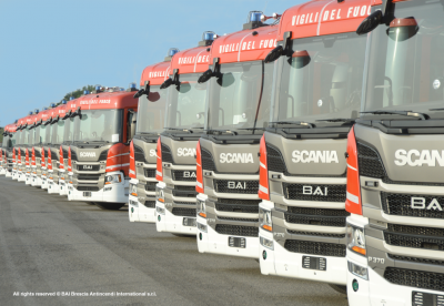 BAI e Scania: 60 nuovi veicoli antincendio consegnati al Corpo Nazionale dei Vigili del Fuoco