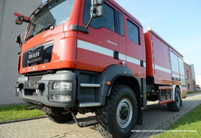 Ready for delivery: New rural fire fighting vehicle BAI VSAC 6200 S mounted on MAN 4x4 TGM 18.330 BB chassis, Euro 3.